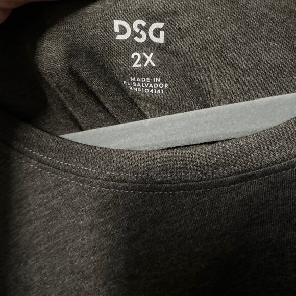 DSG Women Plus Activewear Casual Gray Short Sleeve Cropped Tee Front Pocket 2XL - Picture 6 of 9